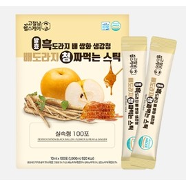 [Gocheolnam Healthcare] Fermented Black Bellflower Pear Ssanghwa Ginger Green Pear Bellflower Green Squeezing Stick 10ml 100 packs / [고철남헬스케어] 발효 흑도라지 배 쌍화 생강청 배도라지 청 짜먹는스틱 10ml 100포