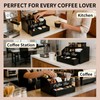 Coffee Bar Organizer for Countertop, 2-Tier Wood Station with Drawer,