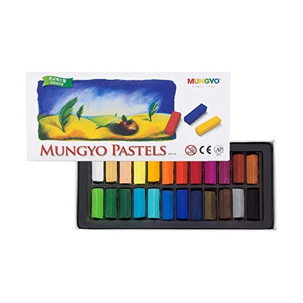 Non Toxic Soft Pastel Set of 24 Assorted Colors Square Chalk