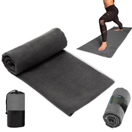 Oaygat Yoga Mat Towel Sweat Absorbent Yoga Towel Hot Yoga Mat Towel Non-slip Yoga Blanket Mat Towel Microfiber Mat Towel Soft Fitness Mat Towel with Mesh Carrying Bag Gym Towel 27" x72" for Bikram Gym