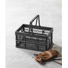 GORDON MILLER Collapsible Handle Container Cargo Basket Small Dark Gray