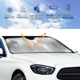 Sonnenschutz für Auto, faltbarer Sonnenschutz für Windschutzscheibe, UV-Schutz und Hitzeschutz, geeignet für die meisten Fahrzeuge, 130 x 65 cm