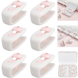 Hopeholic Futon Clips, Anti-Slip [Set of 6 with Storage Cases] Futon Slip Down Clips, Strong, Needleless Anti-Shift, Comforter, Mattress Pad, Blanket, Bed Sheet, Blanket, Feathers, Fixtures (White)