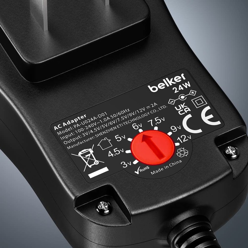 Belker 24W Multi Voltage 3V 4.5V 5V 6V 7.5V 9V