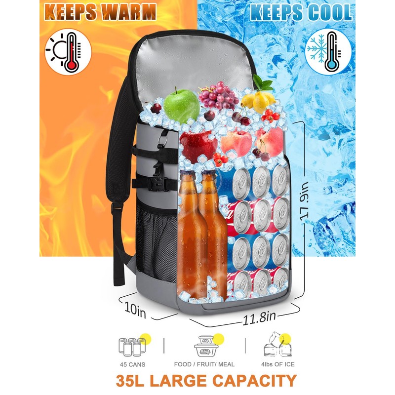 Capolo Cooler Backpack Insulated Waterproof for Women Men, Leak Proof