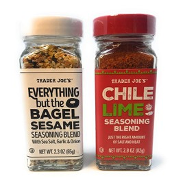 Trader Joe's Seasonings Bundle - Everything But The Bagel Sesame and Chile Lime Seasoning Blends (1 of each)