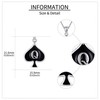 DAYLINLOVE Queen of Spades Necklace 925 Sterling Silver Queen Card