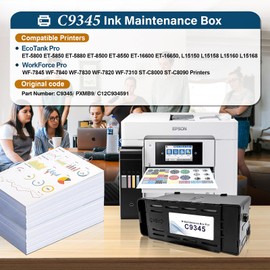INK+ C9345 Maintenance Box Remanufactured for ET-8550 ET-16600 ET-5850 WF-7840 ET-5800 ET-16650 ET-8500 WF-7820 ET-5880 WF-7310 ST-C8000 ST-C8090 Printer