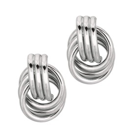 925 Sterling Silver Love Knot Earrings - 16 mm X 22 mm