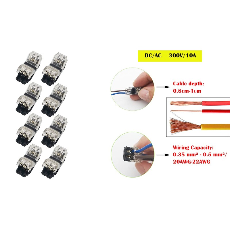 CTRICALVER 2 Pin Wire Connector Wire Branch Connector Simple Quick