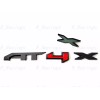 GMC 1PC Gloss Black Red Rear Tailgate AT4X OVERLAY Emblems