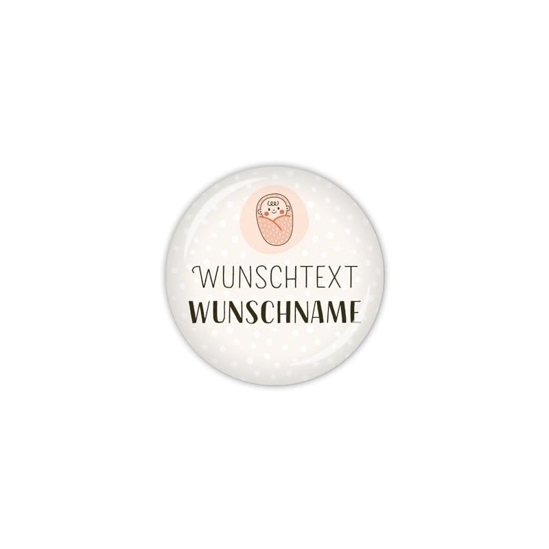 lijelove® PFLEGEHELDEN Wunschtext & Wunschname mit Baby, als Button, Magnete,