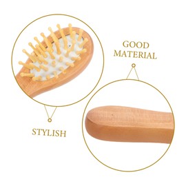 TOVINANNA 1set Portable Wooden Combs Mini Cushioned Hairbrush for Comfortable Scalp Massaging Practical Travel-friendly Design for Hair Types