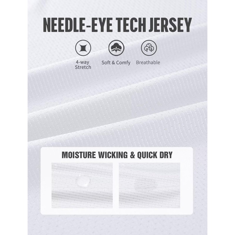 Gym Shirt Men Dry Fit Lightweight(White,M)