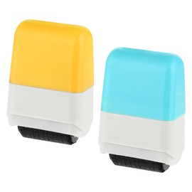 2 Address Blocker Stamp,Confidential Roller Stamp,Identity Theft Protection Roller Stamp,Can Print 25 Meters,Easy to Use,Efficient and Labor-Saving,Used for Id Address Privacy (Yellow + Blue)