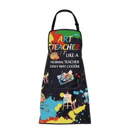 ENSIANTH Art Teacher Apron with Pockets Art Teacher Appreciation Gifts Art Lovers Gifts Artist Apron for Painting Art Gifts (Art Teacher Apron)