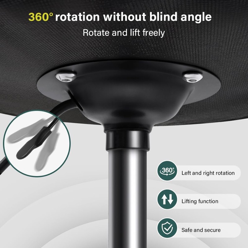 BFTOU Minimalist Square Swivel Stool with Wheel for Work SPA