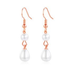 Cangall Pearl Earrings Women, Hypoallergenic Hook Pearl Earrings Silver for Girls Women, Infinity Light Earrings Silver Drop Earrings for Bride Bridesmaid for Wedding Engagement Prom