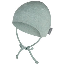 Sterntaler OCS Beanie Melange - Soft Beanie Hat Made of Melange Single Jersey (Organic) - Unisex Headpiece - Baby and Children Transition Hat for Tying - from Birth, Stone Green, 47
