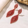 EVER FAITH Red Earrings Sparkly Crystal Drop Earrings for Women