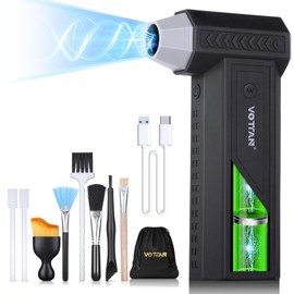 Compressed Air Duster Blower, 150000RPM High-Pressure Handheld Violent Turbo Fans, 3 Gears Adjustable Rechargeable 8000mAh Electric Air Duster for Keyboard, PC, Crumbs, Air Vent, Garden Leaf Cleaning