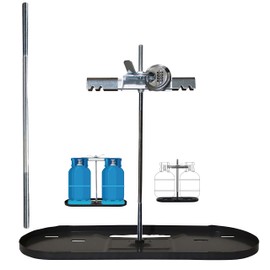 RV Dual Propane Tank Mounting Rack with Locking Device for 30 lbs and 20 lbs Tanks with Two Different rods for RVs and Travel Trailers Hitch Frame (Lock)