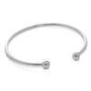 Solid Sterling Silver Opening Mens Torque Bangle - Adult