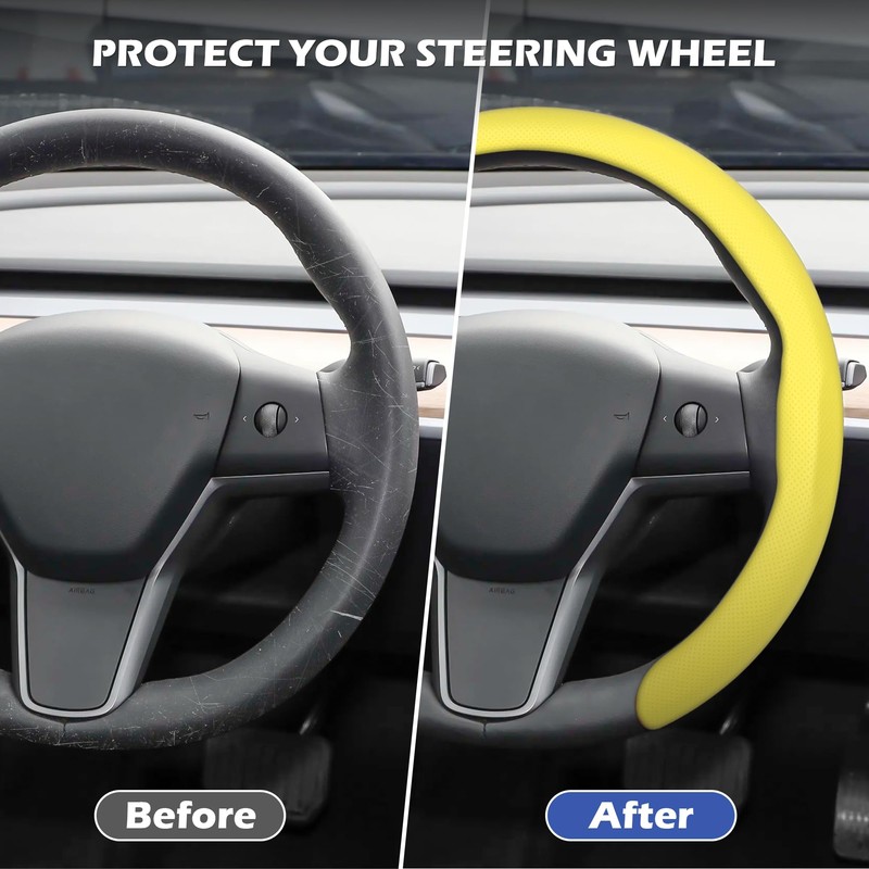 Frani Nappa Leather Steering Wheel Cover,Universal Fit 15 Inch-Premium Non-Slip