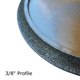 Diamond Profile Wheel for Granite, Quartz, and Travertine for Tile Saws - 6" Diameter Shape B - 3/8" Radius Demi-Bullnose #40/50 Grit