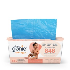 Diaper Genie Easy Roll Refill | 18 Clean Laundry Scent Bags | 65% PCR Film | Fits Platinum, Signature & Deluxe