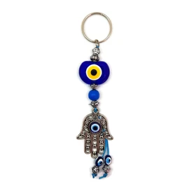 MYSTIC JEWELS By Dalia Keyring Turkish Eye Elephant Good Luck Keychain, gray