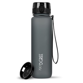 720°DGREE Water Bottle 1 Litre Sports "uberBottle" SoftTouch + Strainer - BPA-Free - Water Bottle for University, Work, Fitness, Bike, Outdoor, Job - Sports Bottle Made of Tritan - Lightweight,