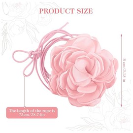 TRHDFW Fashion vintage French chocker necklace with large flowers tassel strap strap neck chain