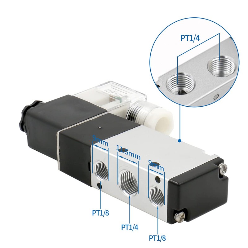Baomain 6 Space Pneumatic Solenoid Valve 4V210-08 AC 24V Single