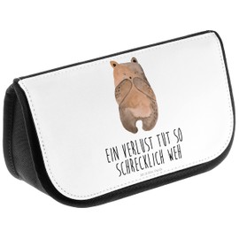 Mr. & Mrs. Panda Cosmetic Bag Bear Loss Gift Cosmetic Bag Makeup Bag Bear Loss Mourning Gift Sad, White, Hand Drawn