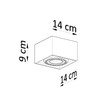 Licht-Erlebnisse Spotlight Lamp Grey Square W 14 cm H 9