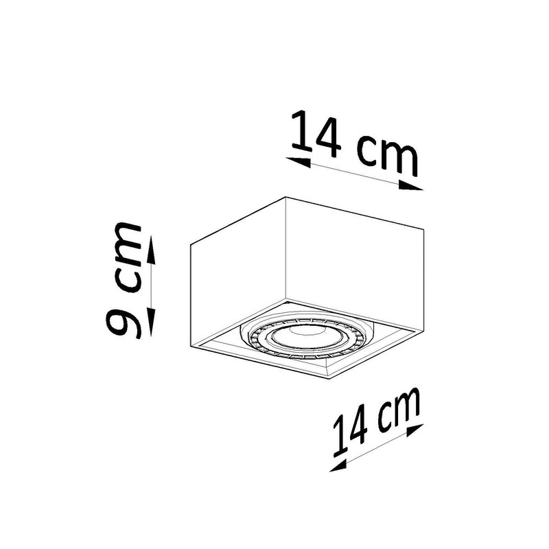 Licht-Erlebnisse Spotlight Lamp Grey Square W 14 cm H 9