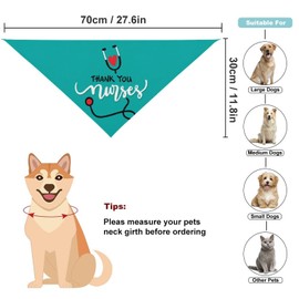 Nurse Appreciation Week Thank You Nurses 2023 Dog Bandanas Pets Kerchief Reversible Triangle Bibs Scarf Outfits Accessories for Small to Large Dogs Cats
