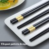 BEWOS 10 Pairs Black Alloy Chopsticks - 9. 5 Inch,