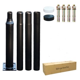 Lsliangmei Street Light Pole, Outdoor Waterproof Light Pole, Split Type, Suitable for Outdoor, Courtyard, Garden, Terrace, Trail (10ft 114+76mm)