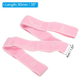 PATIKIL Exercise Bands, 33.5 Inch Yoga Stretching Strap Latin Elastic Bands for Physical Dance Stretch Pilates Resistance Bands for Working Out, Pink