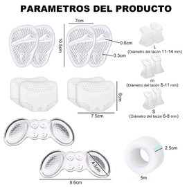 Almohadillas para Pies, Protectores de Tacón Alto,17Pcs Plantillas de Gel Elástico Antideslizante para Zapatos de Tacón, Almohadillas para Pies Amortiguadoras Aliviar el Dolor de Pies para Mujer y Hombre (10)