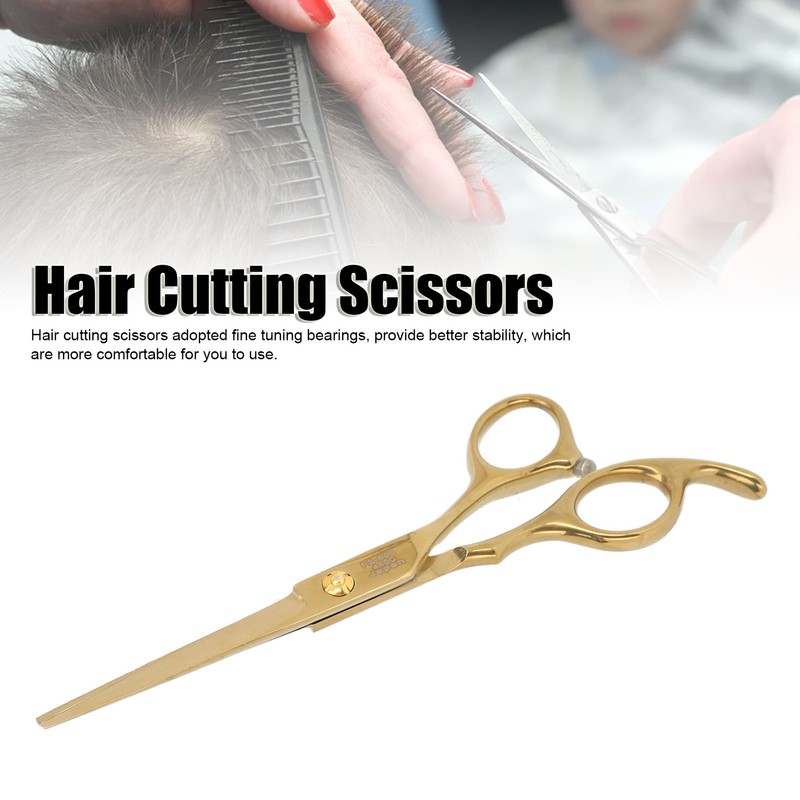 Hair Cutting Shears Stainless Steel Incisive Curved Handle Hairdressing Scissors