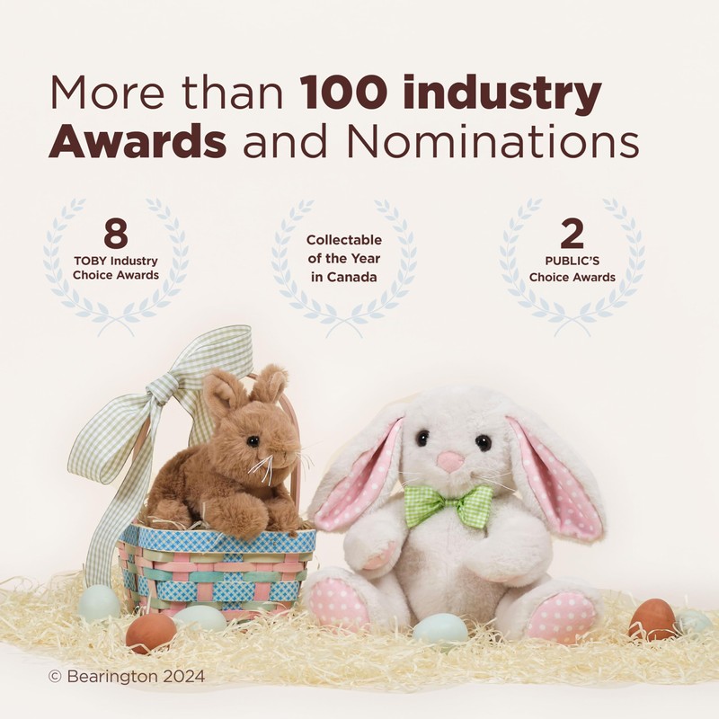 Bearington Collection Baby Bunny Tail Plush Stuffed Animal Bunny with