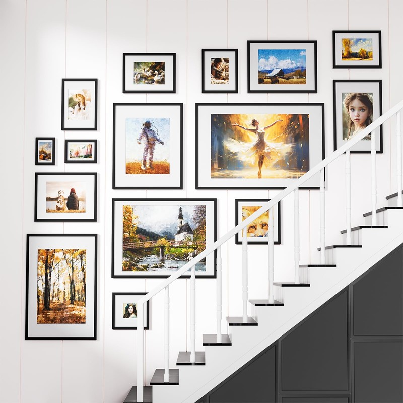 Heimlove 5x7 Black Picture Frame,Black 5 x 7 Photo Frames