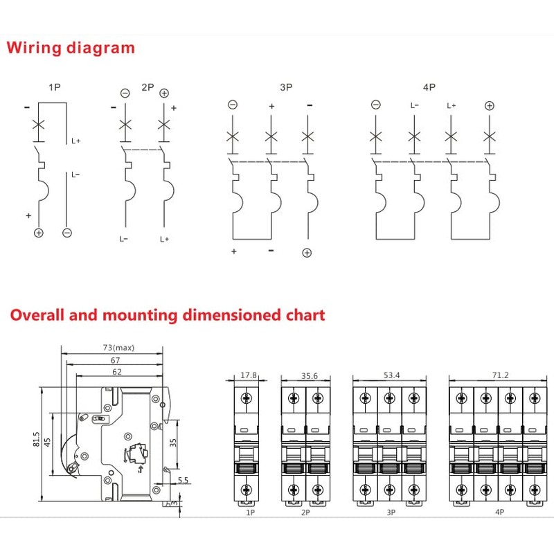 GEYA Mini Circuit Breaker DC,Din Rail 6KA DC MCB (2P