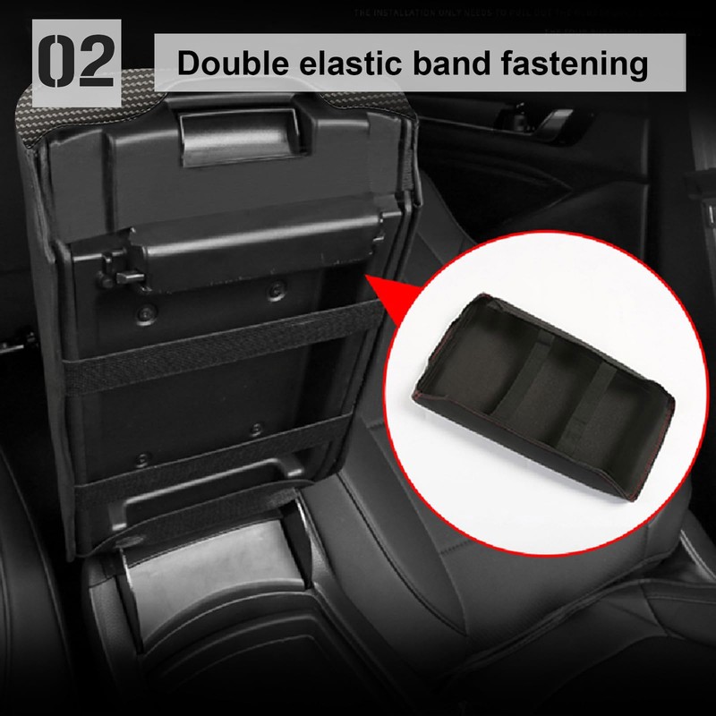 AOMSAZTO Carbon Fiber Armrest Covers for 2016-2023 Nissan Maxima Black