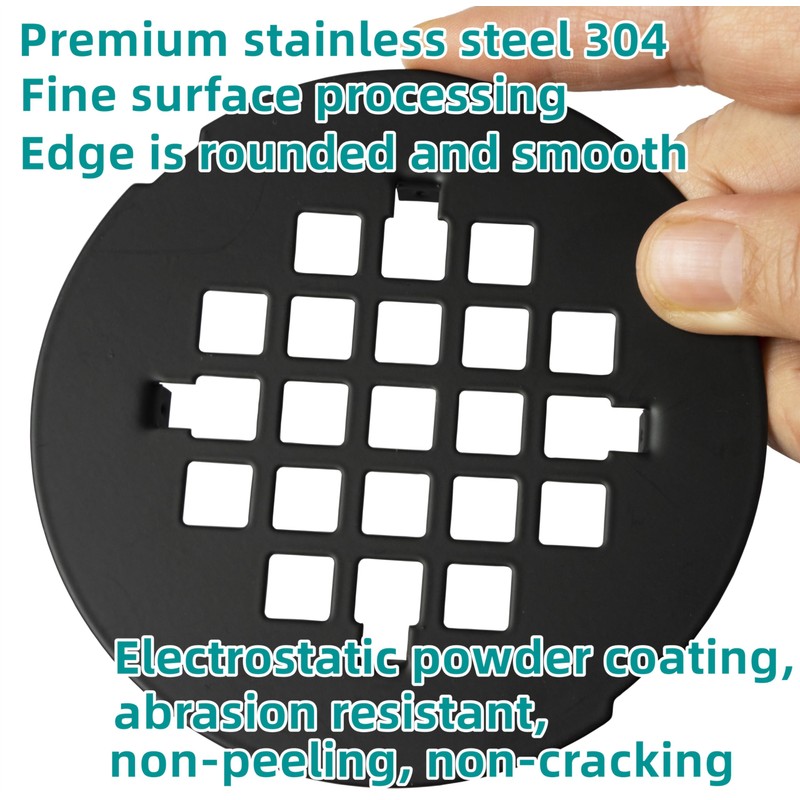 4-1/4" Snap-in Shower Drain Cover 304 Stainless Steel Round Replacement