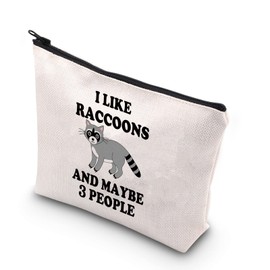 PLITI Raccoon Makeup Bag Raccoon Lover Gift I Like Raccoons and Maybe 3 People Travel Pouch for Wildlife Animal Lover Gift(I Like RaccoonsU)