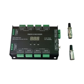 32CH RGBW DMX512 Decoder 8 Bit/16 Bit RGBW LED Controller 32 Channels Driver RGBW LED Strip Light DIM/CT/RGB/RGBW Controllder DC5V-24V